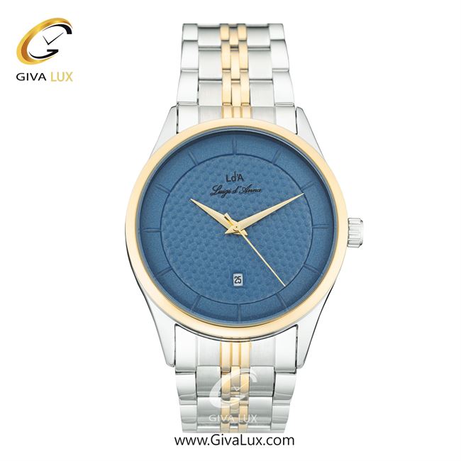 ساعت مچی اورجینال مردانه LdA نقره ای-طلایی | نقره ای-طلایی| آبی| کد رفرنس 2497